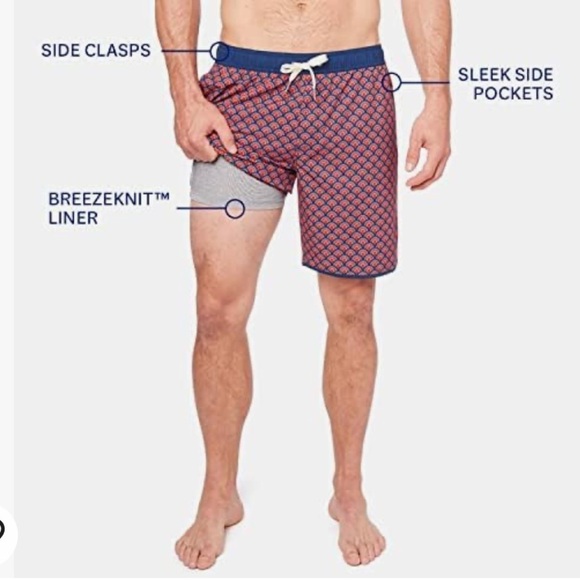 Fair Harbor men’s the anchor 8” inseam men’s swimsuit trunks breezeknit liner - Picture 6 of 9